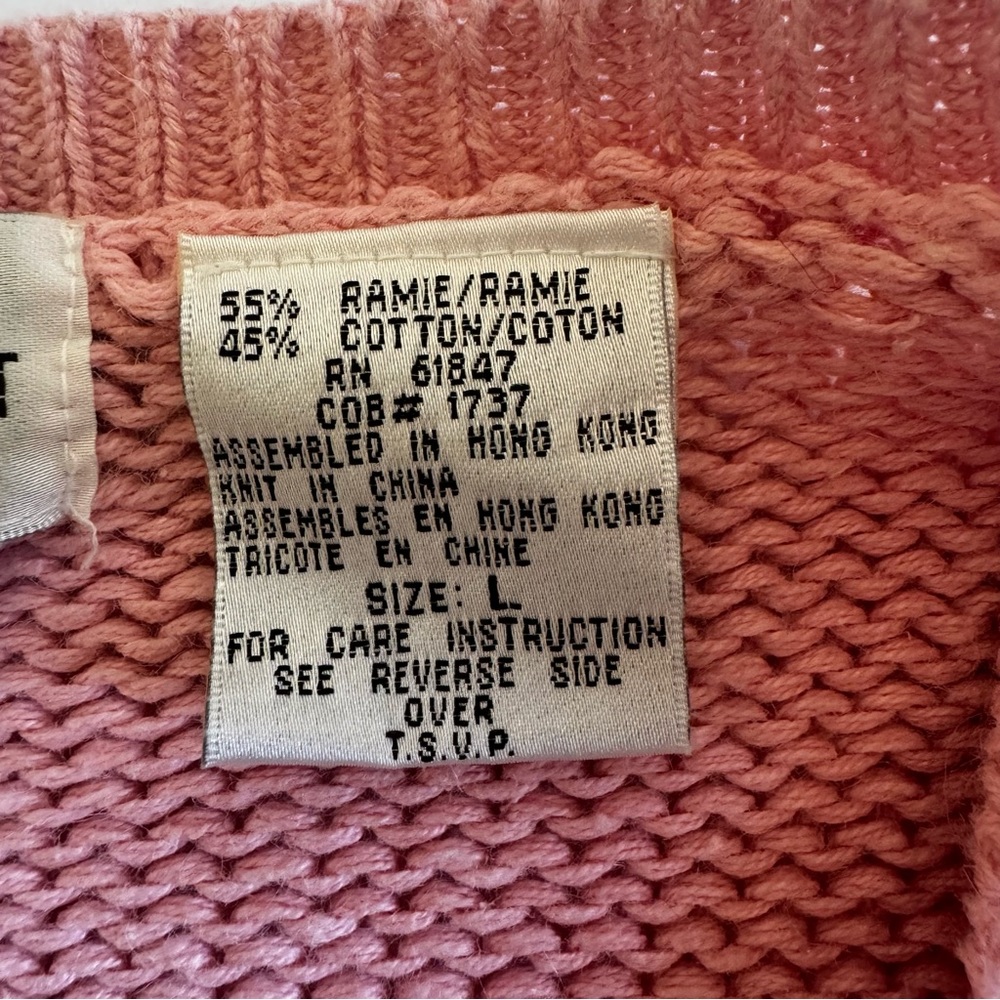 Alexandra Bartlett size LARGE Easter Sweater cardigan Pink bunny eggs Vintage - Picture 3 of 16